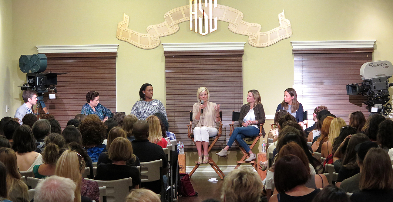 At center, Panavision chief executive Kim Snyder offers insight to the audience. At center, Panavision chief executive Kim Snyder offers insight to the audience.